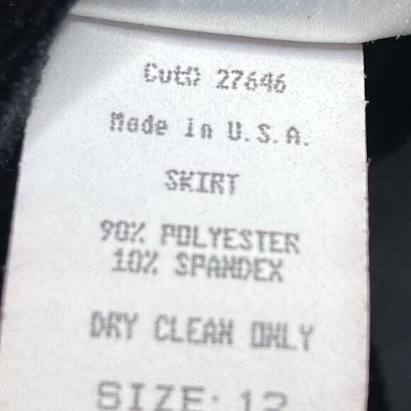 Vintage 90s Nina Piccalino Black Velour Maxi Skirt Side Slits Women's 12 Goth - Picture 4 of 5